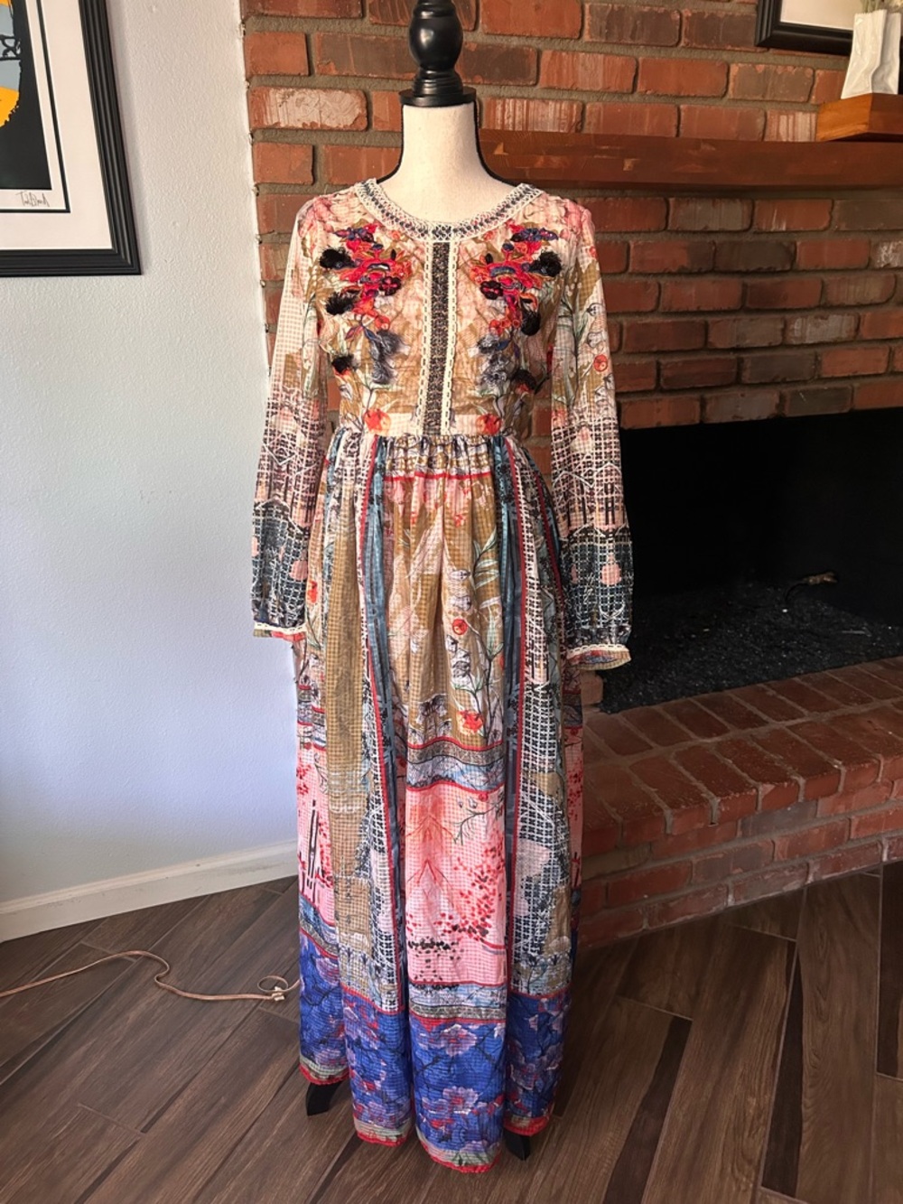 Anthropologie Bhanuni by Jyoti Dorais Bohemian Maxi Dress Sz S - Picture 4 of 13